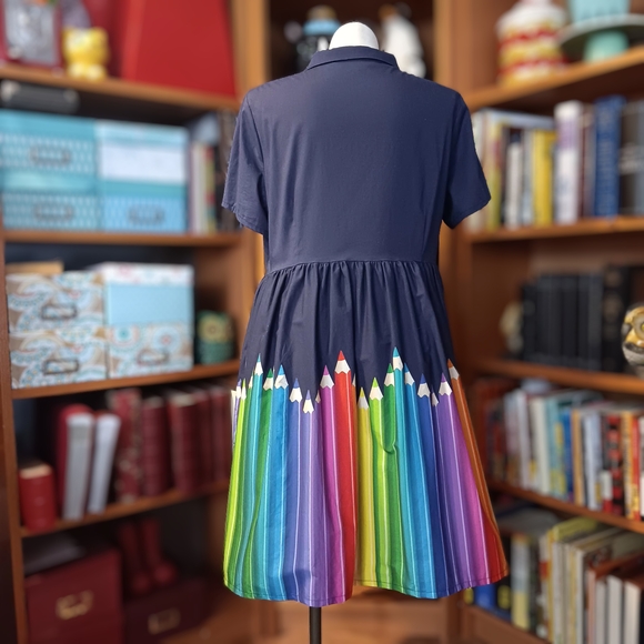 Harkel "Pencil Me In" Rainbow Colored Pencil Dress - Picture 9 of 14